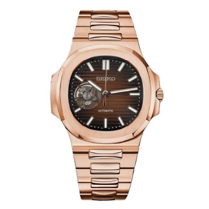 Brown Rose Gold Open Heart - NAUTIKO
